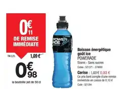 Promocash POWERADE Boisson énergétique goût ice offre