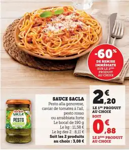 Bi1 Sauce sacla offre