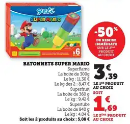 Bi1 Batonnets super mario offre