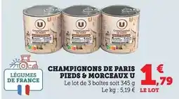 Bi1 U - champignons de paris pieds & morceaux offre