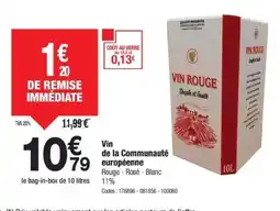 Promocash Vin de la Communauté européenne offre