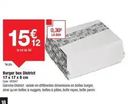 Promocash Burger box District offre