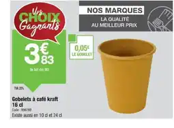 Promocash Gobelets à café kraft offre