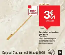 Promocash Brochettes en bambou offre