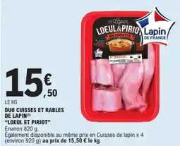E.Leclerc Duo cuisses et rables de lapin loeul et piriot offre