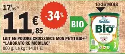 E.Leclerc Lait en poudre croissance mon petit bio+ laboratoire modilac offre