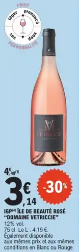 E.Leclerc Igp île de beauté rosé domaine vetriccie offre