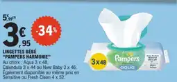 E.Leclerc Lingettes bébé pampers harmonie offre