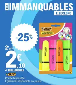 E.Leclerc 4 surligneurs offre