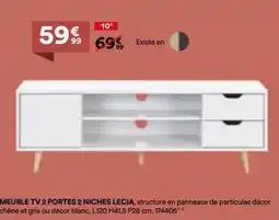 BUT Chêne - meuble tv 2 portes 2 niches lecia offre