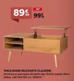 BUT Chêne - table basse relevante claudine offre