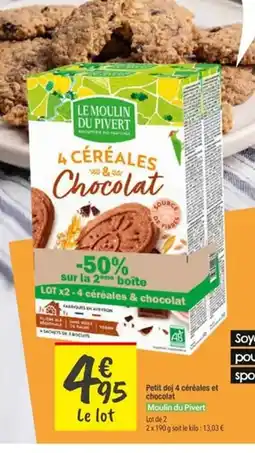 Les Comptoirs de la Bio Petit dej 4 céréales et chocolat offre
