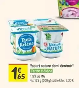 Les Comptoirs de la Bio TANTE HELENE Yaourt nature demi écrémé offre