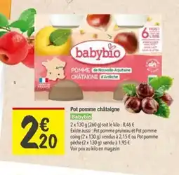 Les Comptoirs de la Bio BABYBIO Pot pomme châtaigne offre