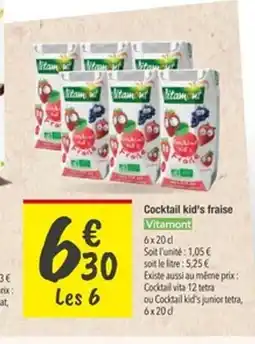 Les Comptoirs de la Bio VITAMONT Cocktail kid's fraise offre