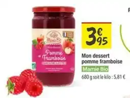 Les Comptoirs de la Bio MAMIE BIO Mon dessert pomme framboise offre