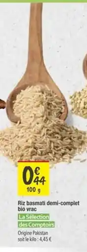 Les Comptoirs de la Bio Riz basmati demi-complet bio vrac offre