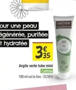 Les Comptoirs de la Bio CATTIER Argile verte tube mini offre