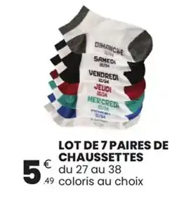 Stokomani Lot de 7 paires de chaussettes offre