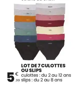 Stokomani Lot de 7 culottes ou slips offre