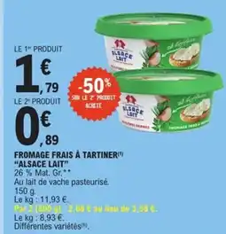 E.Leclerc Express ALSACE LAIT Fromage frais à tartiner offre