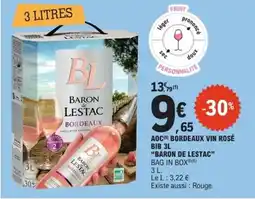 E.Leclerc Express BARON LESTAC Aoc bordeaux vin rosé bib offre