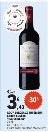 E.Leclerc Express HAUSSMANN Aoc bordeaux supérieur baron eugène offre