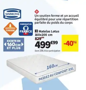 Conforama Matelas Lotus offre