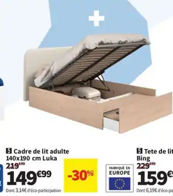 Conforama Cadre de lit adulte Luka offre