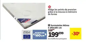 Conforama Surmatelas Mémo offre