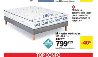 Conforama Matelas Méditation offre