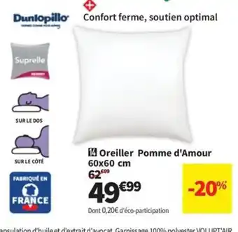 Conforama Oreiller Pomme d'Amour offre