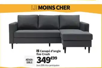 Conforama Canapé d'angle fixe Crush offre