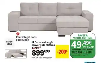 Conforama Canapé d'angle convertible Mattina offre