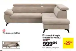 Conforama Canapé d'angle convertible Anna 2 offre