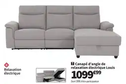 Conforama Canapé d'angle de relaxation électrique Louis offre