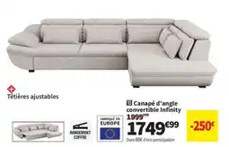 Conforama Canapé d'angle convertible Infinity offre
