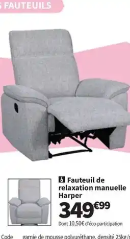 Conforama Fauteuil de relaxation manuelle Harper offre