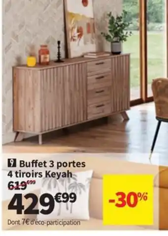 Conforama Buffet 3 portes 4 tiroirs Keyah offre