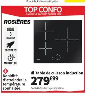 Conforama Table de cuisson induction offre