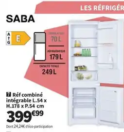 Conforama SABA Réf combiné intégrable offre