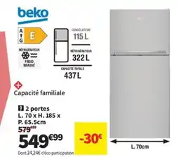 Conforama BEKO 2 portes offre