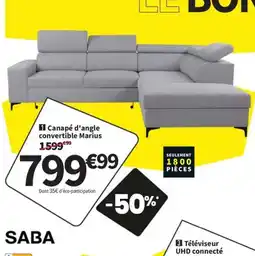 Conforama SABA Canapé d'angle convertible Marius offre