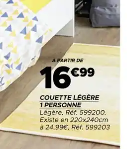 Gifi Couette légère 1 personne offre