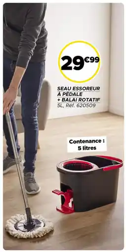 Gifi Seau essoreur à pédale + balai rotatif offre