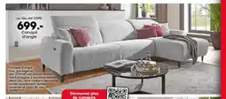 Möbel Martin Canapé d'angle Tissu gris-argenté offre