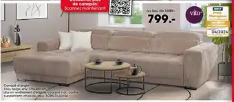 Möbel Martin Canapé d'angle Tissu beige offre