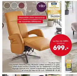 Möbel Martin Fauteuil relax offre