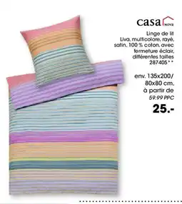 Möbel Martin Linge de lit Liva, multicolore, rayé, satin offre