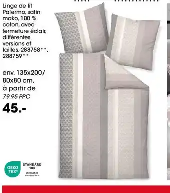 Möbel Martin Linge de lit Palermo, satin mako offre